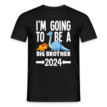 I'm Going to Be a Big Brother 2024 Dino Dinosaur - Men's T-Shirt - black - Front - AI Model Male 178 light (178cm)