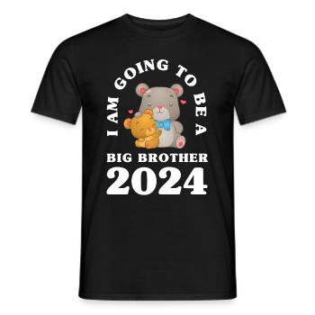 Je serai un grand frère 2024 ours - T-shirt homme - noir - Devant - AI Model Male 178 light (178cm)