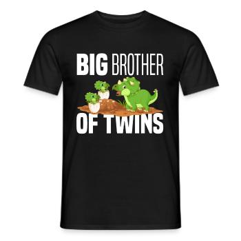Grand Frère Des Jumeaux DinosaureS Dinos - T-shirt homme - noir - Devant - AI Model Male 178 light (178cm)