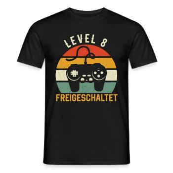 8. Geburtstag 8 Jahre Gamer Gaming Geburtstag - Männer T-Shirt - Schwarz - Vorne - AI Model Male 178 light (178cm)
