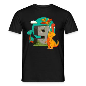 9th Birthday 9 Years Dino Dinosaur Fan - Men's T-Shirt - black - Front - AI Model Male 178 light (178cm)