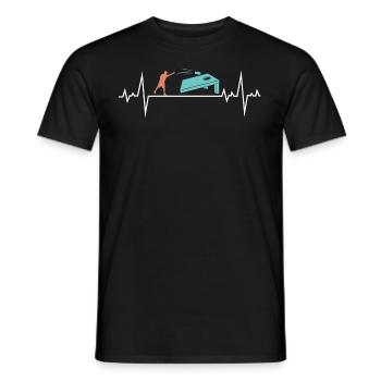 Cornhole Bean Bag Toss Rasen Spiel Herzschlag Puls - Männer T-Shirt - Schwarz - Vorne - AI Model Male 178 light (178cm)