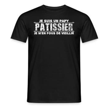 je suis un papy pâtissier cadeau d'anniversaire. - T-shirt homme - noir - Devant - AI Model Male 178 light (178cm)