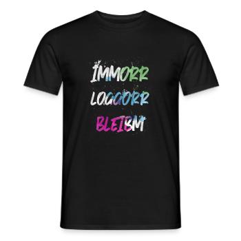 Immorr Loggorr Bleibm Wasserfarbe - Männer T-Shirt - Schwarz - Vorne - AI Model Male 178 light (178cm)