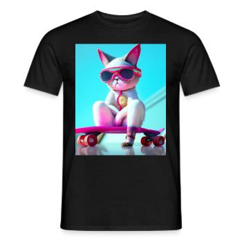 Chats de skateboard cool - T-shirt homme - noir - Devant - AI Model Male 178 light (178cm)