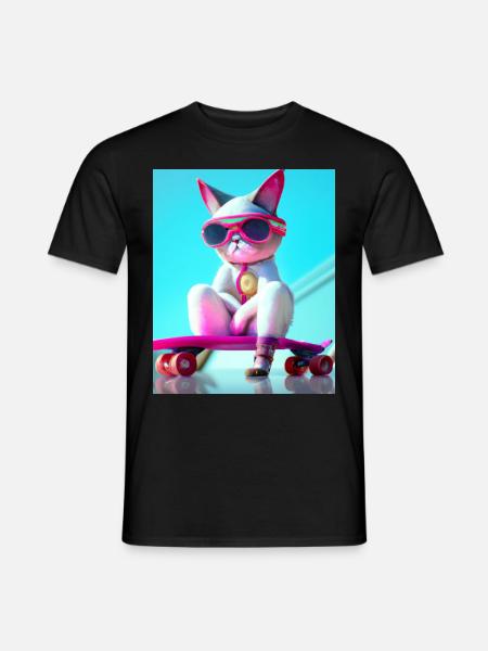 Chats de skateboard cool - T-shirt homme - noir