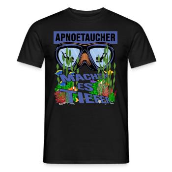 apnoetaucher oxygen apnoe tieftauchen schnorcheln - Männer T-Shirt - Schwarz - Vorne - AI Model Male 178 light (178cm)
