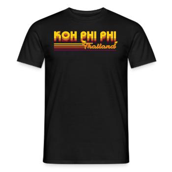 Paradis tropical: Ko Phi Phi Design - T-shirt homme - noir - Devant - AI Model Male 178 light (178cm)