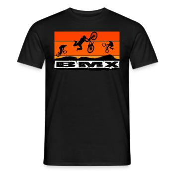 BMX Bike - Men's T-Shirt - black - Front - AI Model Male 178 light (178cm)