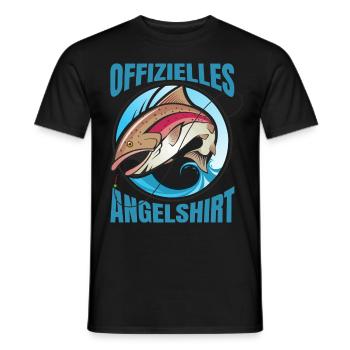 Offizielles Angelshirt - Forellenbarsch in Aktion - Männer T-Shirt - Schwarz - Vorne - AI Model Male 178 light (178cm)