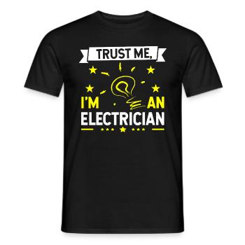 Trust Me I am An Electrician - Men's T-Shirt - black - Front - AI Model Male 178 light (178cm)