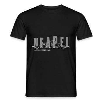 Naples Skyline - Men's T-Shirt - black - Front - AI Model Male 178 light (178cm)