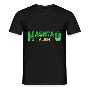 Hashtag Albin - Men's T-Shirt - black - Front - AI Model Male 178 light (178cm)