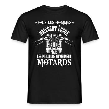 hommes motards ,cadeau ,humour,moto - T-shirt homme - noir - Devant - AI Model Male 178 light (178cm)