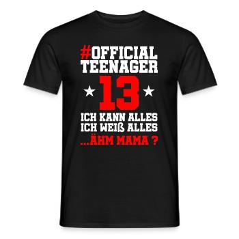 13 Birthday Boys 13 years Boy Girls Boys - Men's T-Shirt - black - Front - AI Model Male 178 light (178cm)