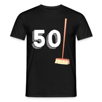 50 Balais Cadeau Humour Original Anniversaire - T-shirt homme - noir - Devant - AI Model Male 178 light (178cm)