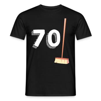 70 Besen Geschenk Humor Original Geburtstag - Männer T-Shirt - Schwarz - Vorne - AI Model Male 178 light (178cm)