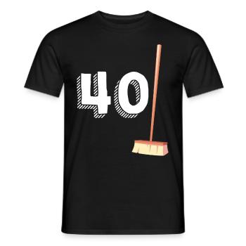 40 Balais Cadeau Humour Original Anniversaire - T-shirt homme - noir - Devant - AI Model Male 178 light (178cm)