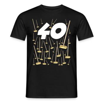 Anniversaire 40 ans 40 Balais humour homme femme - T-shirt homme - noir - Devant - AI Model Male 178 light (178cm)