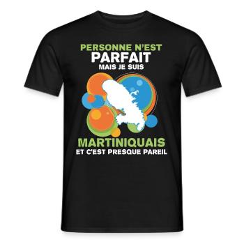Humour Martinique Citation Martiniquais - T-shirt homme - noir - Devant - AI Model Male 178 light (178cm)