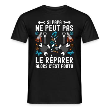 Papa bricoleur papou génial - T-shirt homme - noir - Devant - AI Model Male 178 light (178cm)