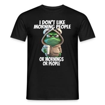 C’est drôle de dire que je n’aime pas les gens du matin... - T-shirt homme - noir - Devant - AI Model Male 178 light (178cm)