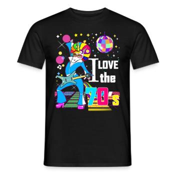 Einhorn Humor 70er Jahre Vintage Disco - Männer T-Shirt - Schwarz - Vorne - AI Model Male 178 light (178cm)