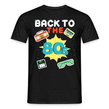 Vintage 80er Jahre Spaß und Stil - Männer T-Shirt - Schwarz - Vorne - AI Model Male 178 light (178cm)
