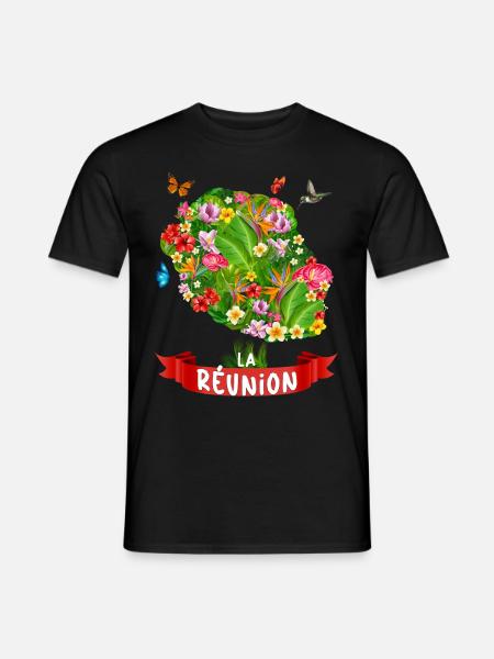La Réunion Paradis Des Fleurs - T-shirt homme - noir