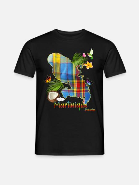 Martinique Madras Tropical Colibri - T-shirt homme - noir