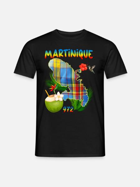 Martinique Madras Tropical Colibri - T-shirt homme - noir