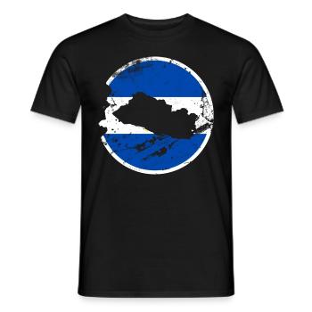 El Salvador Vintage Carte Drapeau Salvadorien - T-shirt homme - noir - Devant - AI Model Male 178 light (178cm)