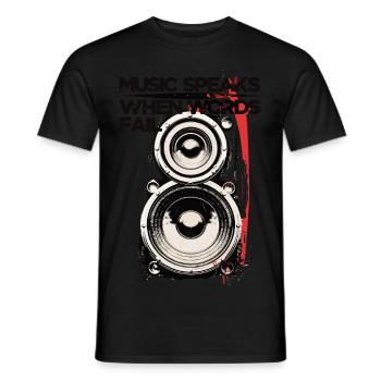 Musik spricht, wenn die Worte fehlen - Männer T-Shirt - Schwarz - Vorne - AI Model Male 178 light (178cm)