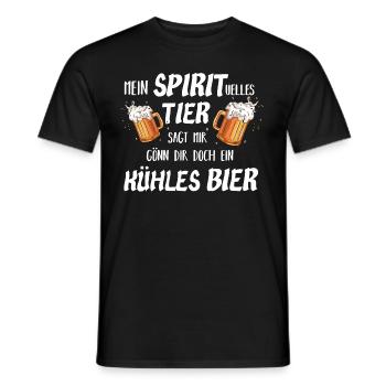 Mein SPIRITuelles TIER sagt mir gönn dir ein BIER☺ - Männer T-Shirt - Schwarz - Vorne - AI Model Male 178 light (178cm)