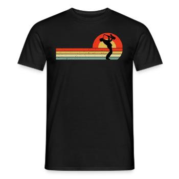 Saxophone Sax Player Saxophonist Vintage Retro - Men's T-Shirt - black - Front - AI Model Male 178 light (178cm)