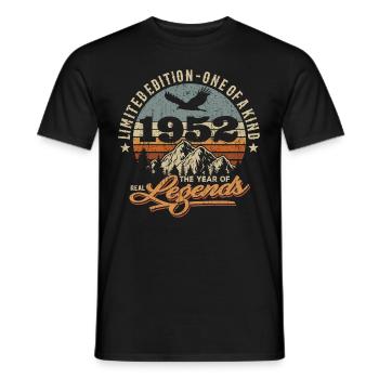 Vintage retro birthday 1952 - Men's T-Shirt - black - Front - AI Model Male 178 light (178cm)