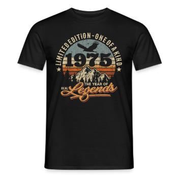 Vintage Retro Geburtstag 1975 - Männer T-Shirt - Schwarz - Vorne - AI Model Male 178 light (178cm)