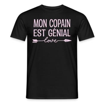Mon Copain est génial, cadeau copain.cadeau copine - T-shirt homme - noir - Devant - AI Model Male 178 light (178cm)