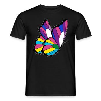 Schmetterling pansexual bisexual androgyne - Männer T-Shirt - Schwarz - Vorne - AI Model Male 178 light (178cm)