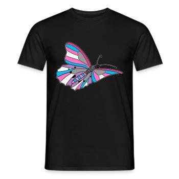butterfly transgender, bigender, transsexual - Men's T-Shirt - black - Front - AI Model Male 178 light (178cm)