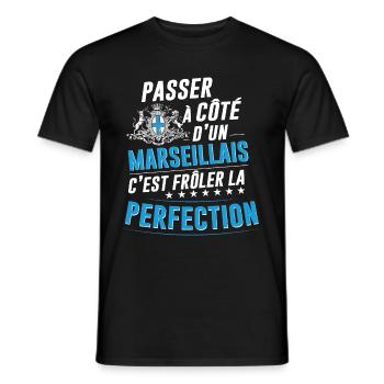Le marseillais parfait - idée cadeau humour - T-shirt homme - noir - Devant - AI Model Male 178 light (178cm)
