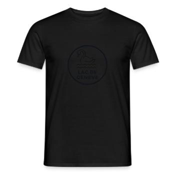 Lac de Genève - T-shirt homme - noir - Devant - AI Model Male 178 light (178cm)