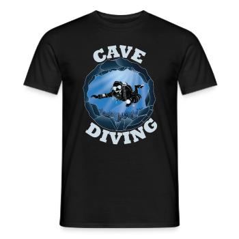 Cave Diving - Underwater Scuba Diver - Men's T-Shirt - black - Front - AI Model Male 178 light (178cm)