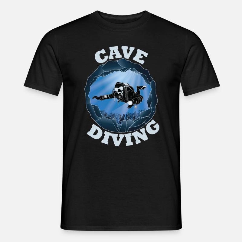 Höhlentauchen - Unterwassertaucher - Männer T-Shirt - Schwarz