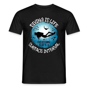 La plongée est la vie Tout le reste est l’intervalle de surface - T-shirt homme - noir - Devant - AI Model Male 178 light (178cm)
