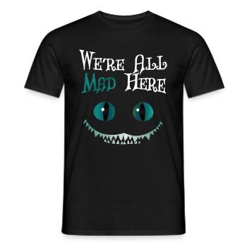 Nous sommes tous fous ici - Cheshire Cat - T-shirt homme - noir - Devant - AI Model Male 178 light (178cm)