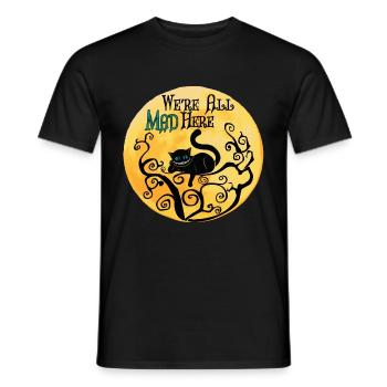 Nous sommes tous fous ici - Cheshire Cat - T-shirt homme - noir - Devant - AI Model Male 178 light (178cm)