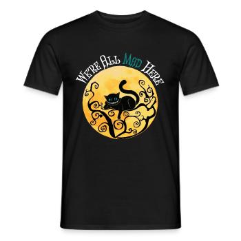 We're All Mad Here - Cheshire Cat - Men's T-Shirt - black - Front - AI Model Male 178 light (178cm)