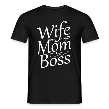 Wife Mom Boss - Men's T-Shirt - black - Front - AI Model Male 178 light (178cm)