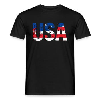 USA US Flag Patriotic 4th of July America - T-shirt homme - noir - Devant - AI Model Male 178 light (178cm)